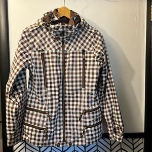 Burton DryRide Houndstooth Snowboarding Skiing Full Zip Jacket